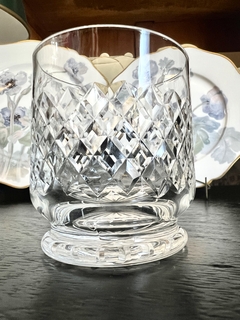 Set 6 Vasos para Whisky Cristal Hialino Talla Rombo Pie y Estrella en la Base C1960 - Funcy Stuff Antiguedades