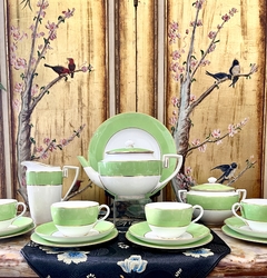 Juego para Te para 4 Royal Worcester Bone China England #W1414 Green Lime C1912 - comprar online