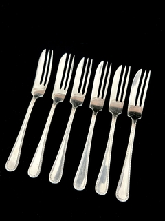 Juego de 6 Tenedores para Reposteria Mappin & Webb England Princess Plate ZigZag C1930 - tienda online