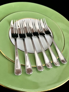 Imagen de Juego de 6 Tenedores para Reposteria Mappin & Webb England Princess Plate ZigZag C1930