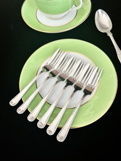 Juego de 6 Tenedores para Reposteria Mappin & Webb England Princess Plate ZigZag C1930 en internet
