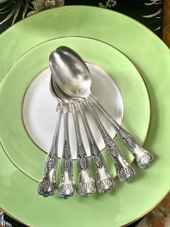 Juego de 6 Cucharas para Te Metal Plateado S&F Sheffield England King Pattern C1930 - tienda online