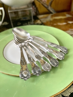 Imagen de Juego de 6 Cucharas para Te Metal Plateado S&F Sheffield England King Pattern C1930