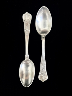 Juego de 5 Cucharas para Te Alpaca Alemana Cruz de Malta C1925 con Monograma - tienda online