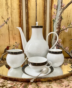 Precioso Juego para Cafe x 5 Porcelana Bidasoa Spain Diseño Mid-Century C1960 - tienda online
