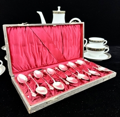 Juego de 12 Cucharas para Cafe Metal Plateado Plata Lappas Coffee Bean en Estuche - comprar online
