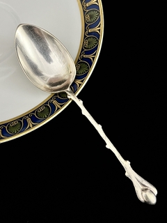 Juego de 12 Cucharas para Cafe Metal Plateado Plata Lappas Coffee Bean en Estuche - Funcy Stuff Antiguedades