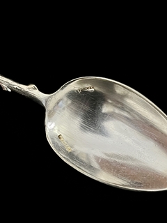 Juego de 12 Cucharas para Cafe Metal Plateado Plata Lappas Coffee Bean en Estuche - Funcy Stuff Antiguedades