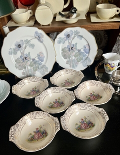 Set de 6 Compoteras Vintage Hollinshead & Kirkham England Modelo Crinoline Lady C1945 - comprar online
