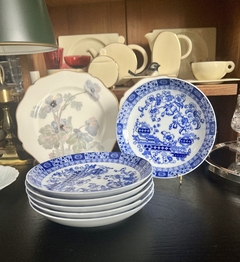 Juego de 6 Platos Hondos Porcelana Tsuji Modelo Old Blue C1980 - comprar online