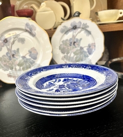 Juego de 6 Platos Hondos Loza Solian Ware England , Modelo Blue willow C1940 - tienda online
