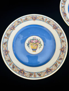 Plato con Pie Bajo para Masas Raynaud & Co. Limoges France Bouquet Oro C1943 - comprar online