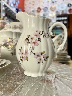 Jarra Lechera Porcelana Verbano Modelo Flor de Durazno vivo en Oro C1980 - Funcy Stuff Antiguedades