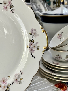 Masitero con Asas Porcelana Verbano Modelo Flor de Durazno con Vivo en Oro C1980 - tienda online