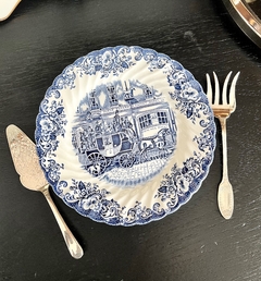 Juego de 6 Platos para Postre Johnson Bros England, Pattern Coaching Scenes Multicolor C1960