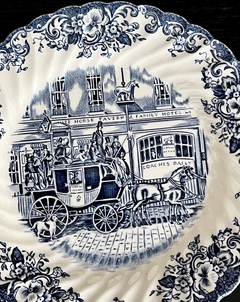 Imagen de Juego de 6 Platos para Postre Johnson Bros England, Pattern Coaching Scenes Multicolor C1960