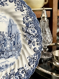 Platos Playos Johnson Bros England, Pattern Coaching Scenes Azul C1960 - tienda online