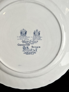 Platos Playos Johnson Bros England, Pattern Coaching Scenes Azul C1960 en internet