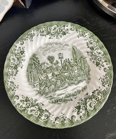 Plato Playo Jonhson Bros England , Pattern Coaching Scenes Verde C1960 - tienda online