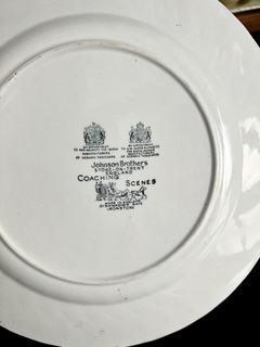 Plato Playo Jonhson Bros England , Pattern Coaching Scenes Verde C1960 en internet