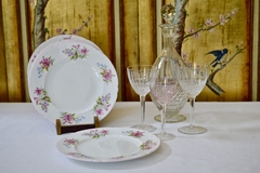 Precioso Juego de 6 Platos Playo de Porcelana Inglesa Shelley fine Bone China England Pattern Stocks C1940
