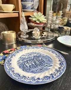 Plato Playo Loza Myott England Pattern Country Life Blue C1950 en internet