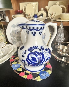 Jarra para Agua Porcelana Gzhel Pottery Rusia Blue & White Pintada a Mano C1950-1960 - tienda online