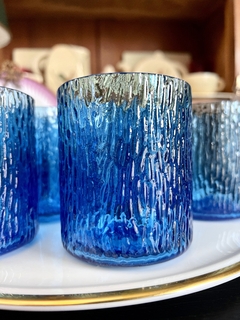 Set 8 Vasos para Cocktail Diseño Mid Century Cristal Color Soplado Texturado - tienda online
