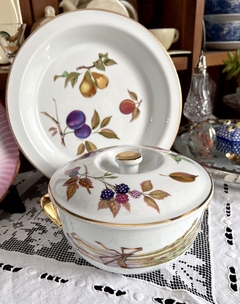 Cacerola con Tapa Chica Porcelana Royal Worcester England, Modelo Evesham Gold 1961 - comprar online