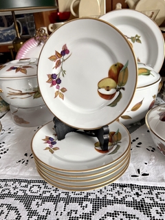 Platos para Postre o Fruta x 6 Porcelana Royal Worcester England, Modelo Evesham Gold 1961 - comprar online