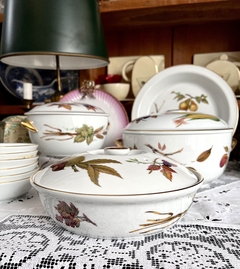 Cacerola con Tapa Baja Porcelana Royal Worcester England, Modelo Evesham Gold 1961 - comprar online