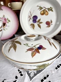 Cacerola con Tapa Baja Porcelana Royal Worcester England, Modelo Evesham Gold 1961 en internet