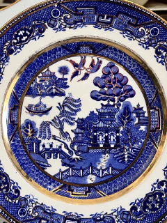 Plato Playo Alfred Meakin England , Pattern Old Willow Blue Gold C1930 - tienda online