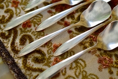 Juego de 6 Cucharas para Helado Metal Plateado Oneida Community Plato C1930 - Funcy Stuff Antiguedades