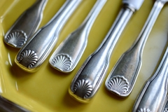 Set para Postre Lunch Plata Lappas Baño de Plata Modelo Colbert C1960 - Funcy Stuff Antiguedades