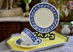 Trio para Te, loza Grindley England, Pattern Elysian Azul C1954