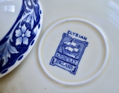 Trio para Te, loza Grindley England, Pattern Elysian Azul C1954 en internet