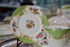Trio para Te Paragon Fine Bone China England Pattern Rockingham Green C1950. en internet