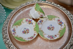 Trio para Te Paragon Fine Bone China England Pattern Rockingham Green C1950. - tienda online
