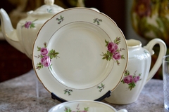 Trio para Te Loza Zuid-Holland Gouda, Deco Rosas vivo Oro C1950 - tienda online