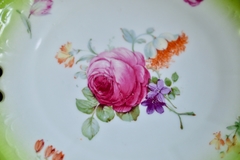 Hermoso Plato Masitero con Asas Porcelana Union K Czechoslovakia , Decoración Floral C1960 - tienda online