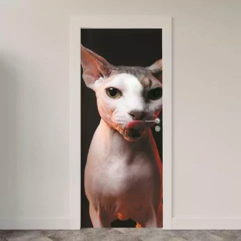 Adesivo de Porta Gatos