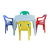 Locação Kit Mesa Infantil 70x70cm + 4 Cadeiras Poltronas Plástico - comprar online