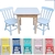 Conjunto Mesa Infantil Kit Mdf 60x60 com 2 Cadeira Cadeirinha Infantil Colorida Dalas Torneada