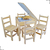 Conjunto Mesa Infantil com Baú 60x60 Madeira Maciça Resistente 4 Cadeiras