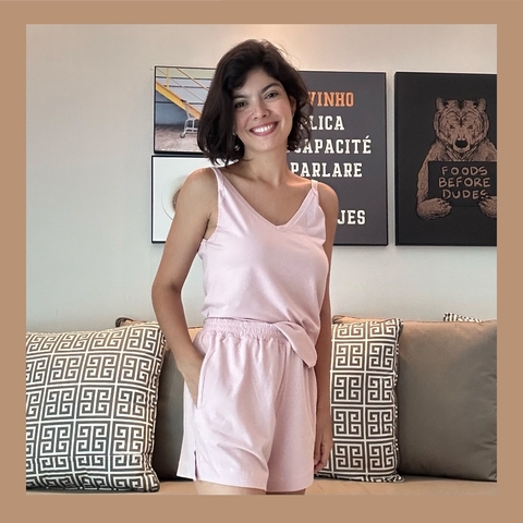 Conjunto Verão blusa decote V e Shorts - comprar online