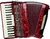 Acordeon Cadenza 48 baixos Vermelho com Bag e Alça