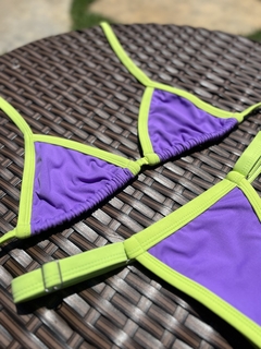 conjunto bronze Lilás c/maça verde - Madame Gi