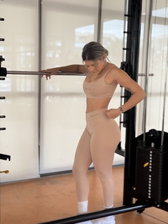 Calça + top bege
