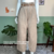 Calça Alfaiataria Capri em Linho Bege - Nina Fashion